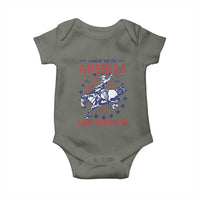 Funny 4th of July Western Cowboy Baby Onesie America Land Of The Yee Home Of The Haw - Wonder Print Shop