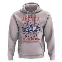 Funny 4th of July Western Cowboy Hoodie America Land Of The Yee Home Of The Haw - Wonder Print Shop