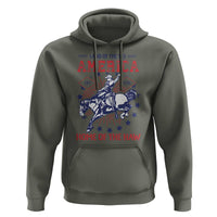 Funny 4th of July Western Cowboy Hoodie America Land Of The Yee Home Of The Haw - Wonder Print Shop