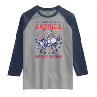 Funny 4th of July Western Cowboy Raglan Shirt America Land Of The Yee Home Of The Haw - Wonder Print Shop