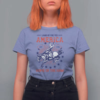 Funny 4th of July Western Cowboy T Shirt For Women America Land Of The Yee Home Of The Haw - Wonder Print Shop
