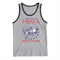 Funny 4th of July Western Cowboy Tank Top America Land Of The Yee Home Of The Haw - Wonder Print Shop