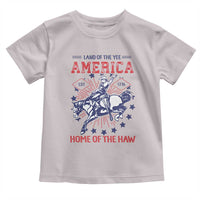 Funny 4th of July Western Cowboy Toddler T Shirt America Land Of The Yee Home Of The Haw - Wonder Print Shop