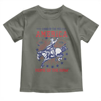 Funny 4th of July Western Cowboy Toddler T Shirt America Land Of The Yee Home Of The Haw - Wonder Print Shop