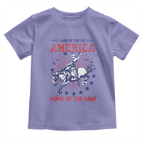Funny 4th of July Western Cowboy Toddler T Shirt America Land Of The Yee Home Of The Haw - Wonder Print Shop