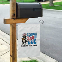 Funny 4th Of July Pregnancy Announcement Racoon Garden Flag Red White And Due Eating For Two - Wonder Print Shop