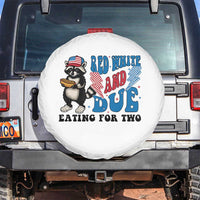 Funny 4th Of July Pregnancy Announcement Racoon Spare Tire Cover Red White And Due Eating For Two - Wonder Print Shop
