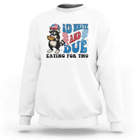 Funny 4th Of July Pregnancy Announcement Racoon Sweatshirt Red White And Due Eating For Two - Wonder Print Shop