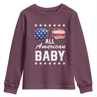Funny All American Baby 4th Of July Youth Sweatshirt Family Matching Sunglasses - Wonder Print Shop