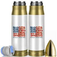 Funny 4th Of July Pregnancy Announcement Bullet Tumbler Growing An American Baby USA Flag Flowers - Wonder Print Shop