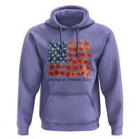 Funny 4th Of July Pregnancy Announcement Hoodie Growing An American Baby USA Flag Flowers - Wonder Print Shop