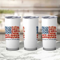 Funny 4th Of July Pregnancy Announcement Tumbler Cup Growing An American Baby USA Flag Flowers - Wonder Print Shop