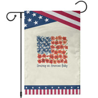 Funny 4th Of July Pregnancy Announcement Garden Flag Growing An American Baby USA Flag Flowers