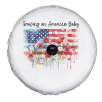Funny 4th Of July Pregnancy Announcement Spare Tire Cover Growing An American Baby USA Flag - Wonder Print Shop