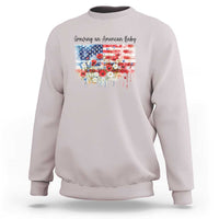 Funny 4th Of July Pregnancy Announcement Sweatshirt Growing An American Baby USA Flag - Wonder Print Shop