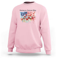 Funny 4th Of July Pregnancy Announcement Sweatshirt Growing An American Baby USA Flag - Wonder Print Shop