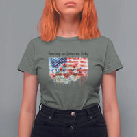 Funny 4th Of July Pregnancy Announcement T Shirt For Women Growing An American Baby USA Flag - Wonder Print Shop
