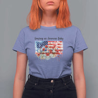 Funny 4th Of July Pregnancy Announcement T Shirt For Women Growing An American Baby USA Flag - Wonder Print Shop