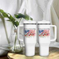 Funny 4th Of July Pregnancy Announcement Tumbler With Handle Growing An American Baby USA Flag - Wonder Print Shop