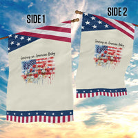 Funny 4th Of July Pregnancy Announcement Garden Flag Growing An American Baby USA Flag