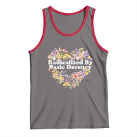 Funny Radicalized By Basic Decency Tank Top Women Floral Heart - Wonder Print Shop