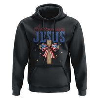 Funny America Needs Jesus Hoodie 4th Of July Patriotic Christian Coquette Bow - Wonder Print Shop