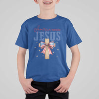 Funny America Needs Jesus T Shirt For Kid 4th Of July Patriotic Christian Coquette Bow - Wonder Print Shop