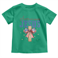 Funny America Needs Jesus Toddler T Shirt 4th Of July Patriotic Christian Coquette Bow - Wonder Print Shop