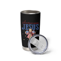 Funny America Needs Jesus Tumbler Cup 4th Of July Patriotic Christian Coquette Bow - Wonder Print Shop