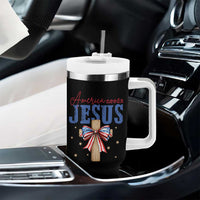 Funny America Needs Jesus Tumbler With Handle 4th Of July Patriotic Christian Coquette Bow - Wonder Print Shop