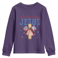 Funny America Needs Jesus Youth Sweatshirt 4th Of July Patriotic Christian Coquette Bow - Wonder Print Shop