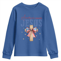 Funny America Needs Jesus Youth Sweatshirt 4th Of July Patriotic Christian Coquette Bow - Wonder Print Shop