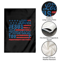 Funny She Loves Jesus And America Too Garden Flag 4th Of July Christian American Flag - Wonder Print Shop