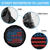 Funny She Loves Jesus And America Too Spare Tire Cover 4th Of July Christian American Flag - Wonder Print Shop