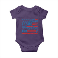 Funny She Loves Jesus And America Too Baby Onesie 4th Of July Christian American Flag - Wonder Print Shop