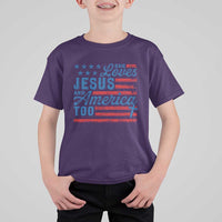 Funny She Loves Jesus And America Too T Shirt For Kid 4th Of July Christian American Flag - Wonder Print Shop