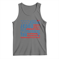 Funny She Loves Jesus And America Too Tank Top 4th Of July Christian American Flag - Wonder Print Shop