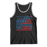 Funny She Loves Jesus And America Too Tank Top 4th Of July Christian American Flag - Wonder Print Shop