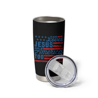 Funny She Loves Jesus And America Too Tumbler Cup 4th Of July Christian American Flag - Wonder Print Shop