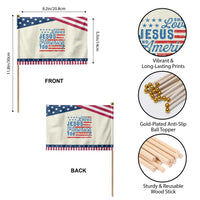 Funny She Loves Jesus And America Too Patriotic Handheld Flag 4th Of July Christian American Flag