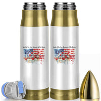 Funny 4th Of July Land Of The Free Because Of The Brave Bullet Tumbler American Flag Flowers - Wonder Print Shop