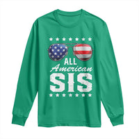 Funny All American Sis 4th Of July Long Sleeve Shirt Family Matching Sunglasses - Wonder Print Shop