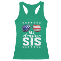 Funny All American Sis 4th Of July Racerback Tank Top Family Matching Sunglasses - Wonder Print Shop