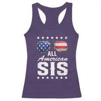 Funny All American Sis 4th Of July Racerback Tank Top Family Matching Sunglasses - Wonder Print Shop
