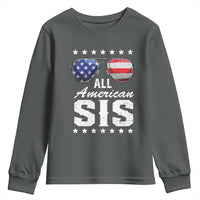 Funny All American Sis 4th Of July Youth Sweatshirt Family Matching Sunglasses - Wonder Print Shop
