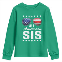 Funny All American Sis 4th Of July Youth Sweatshirt Family Matching Sunglasses - Wonder Print Shop