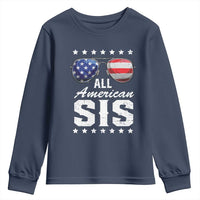 Funny All American Sis 4th Of July Youth Sweatshirt Family Matching Sunglasses - Wonder Print Shop