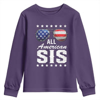Funny All American Sis 4th Of July Youth Sweatshirt Family Matching Sunglasses - Wonder Print Shop