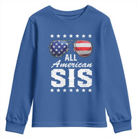 Funny All American Sis 4th Of July Youth Sweatshirt Family Matching Sunglasses - Wonder Print Shop