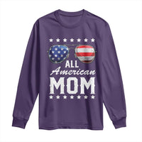 Funny All American Mom 4th Of July Long Sleeve Shirt Family Matching Sunglasses - Wonder Print Shop